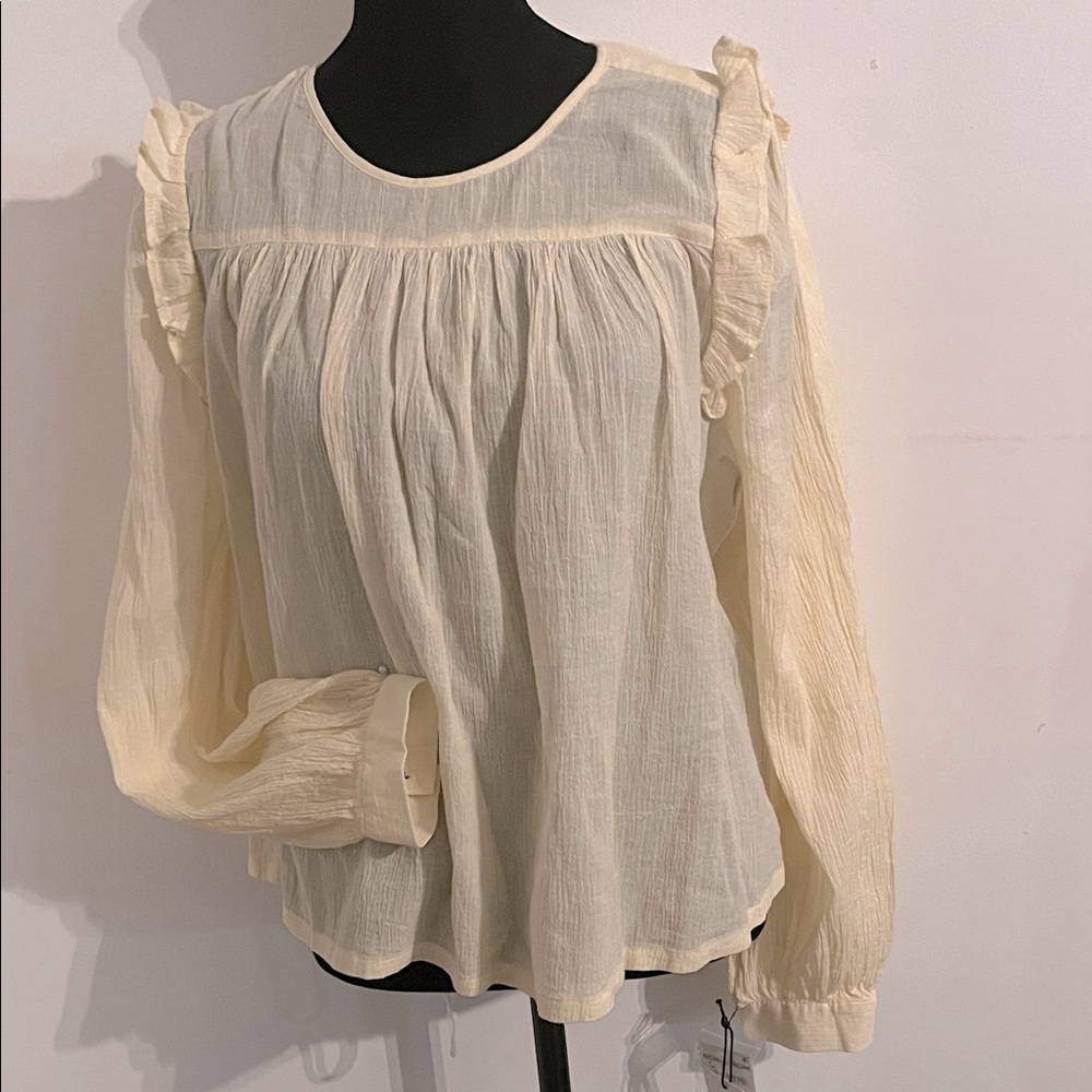 Treasure&Bond NWT Pale Yellow Crinkle Lightweight Blouse ( S/M)